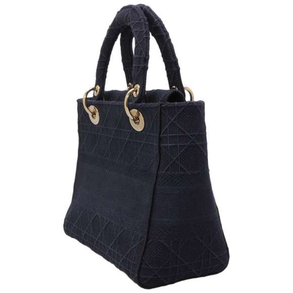 Dior Lady Bag 2WAY Shoulder D-Lite Handbag Canvas Christian - Picture 1 of 15